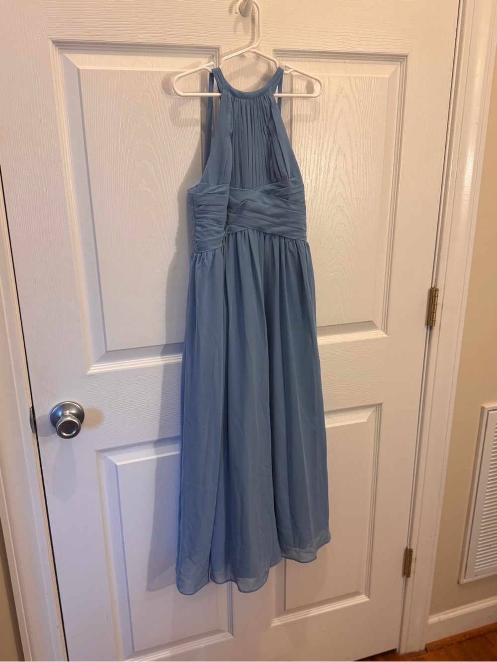 🌸Azazie Light Blue Chiffon Halter Maxi Dress🌸